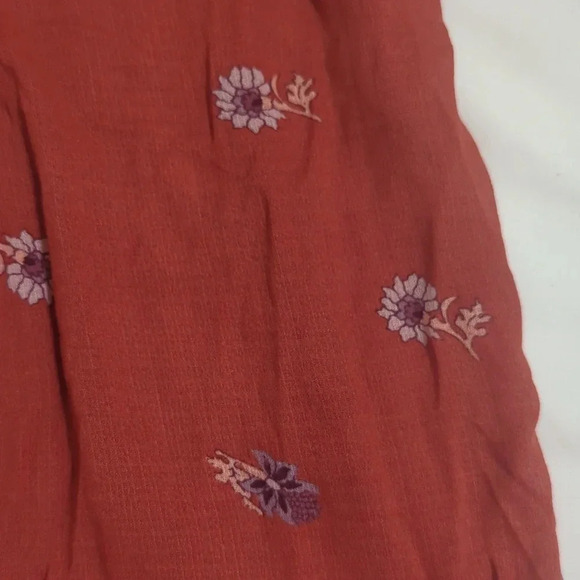 Lucky Brand Floral Peasant Top, Color Rust Size L - Picture 12 of 14